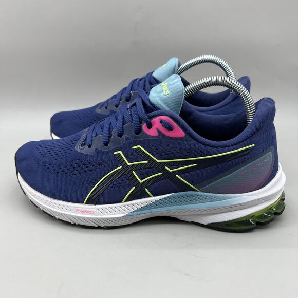 ASICS GT-1000 12 Running Shoes Womens Size 9 Blue Comfort Flytefoam Low Sneakers - Picture 3 of 8